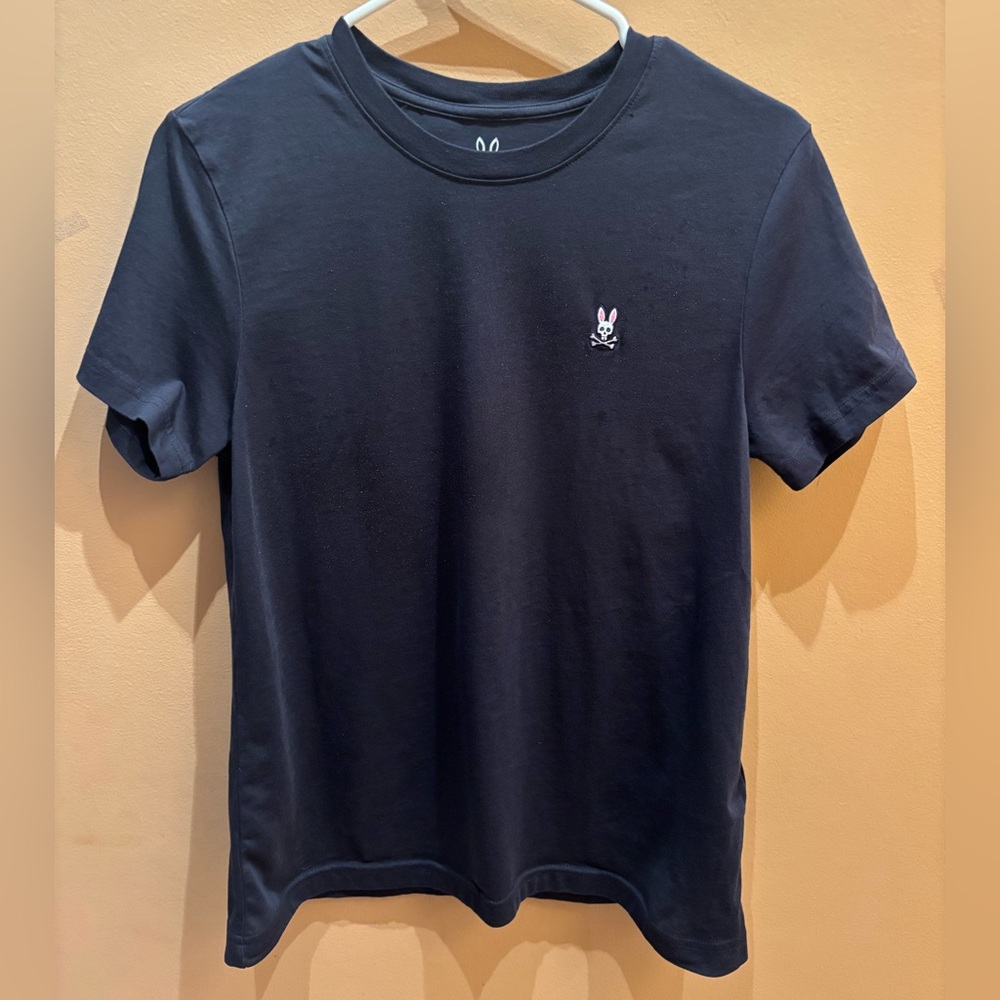 Psycho Bunny Black Classic Crew Neck Cotton Tee Size 3 XS